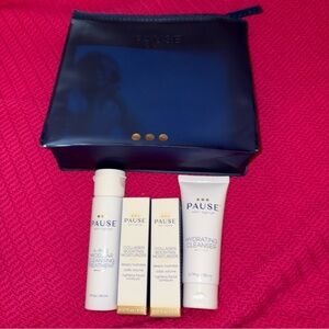 Pause Skincare Set with Blue Bag